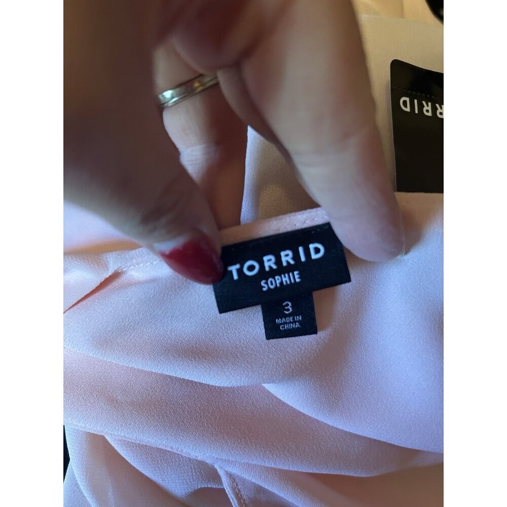 TORRID Sophie Blush Chiffon Double Layer Swing Cami Top Plus Size 3 (3X) NWT - Picture 9 of 11
